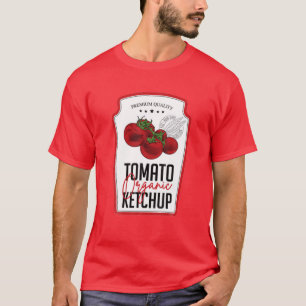 T-shirt Sauce tomate Ketchup Étiquette bouteille Drôle Hal