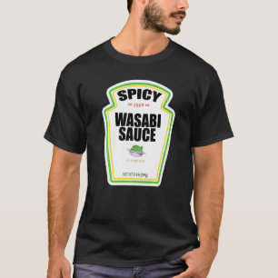 T-shirt Sauce Wasabi épicée Bouteille Étiquette Costume d'