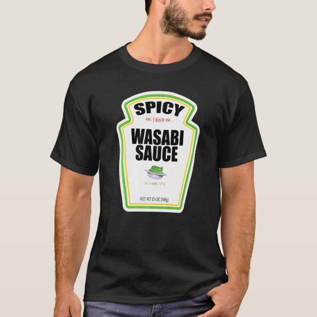 T-shirt Sauce Wasabi épicée Bouteille Étiquette Costume d' (Devant)