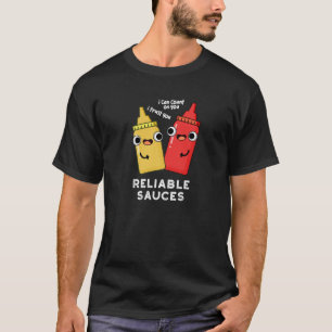 T-shirt Sauces fiables Funny Food Pun Dark BG