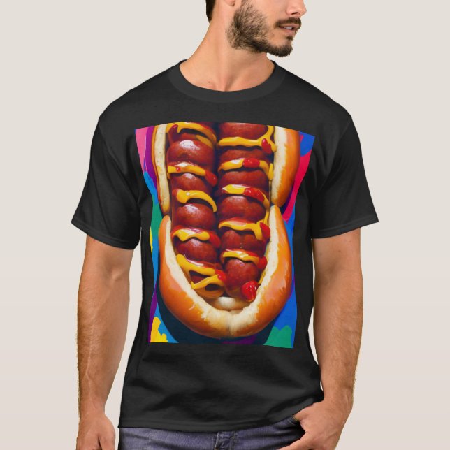 T-shirt Saucisse - Big Bite Hot Dog (Devant)