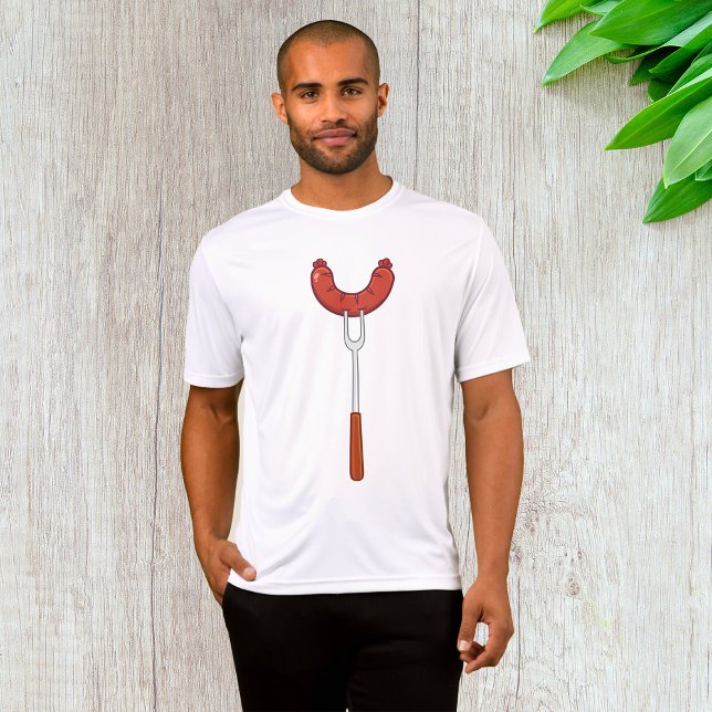 T-shirt Saucisse grillée sur fourchette à BBQ (Créateur téléchargé)