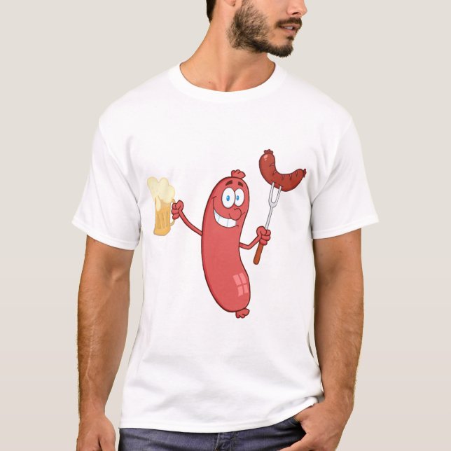 T-shirt Saucisses Et Bière (Devant)