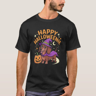 T-shirt Saucisson de Dachshund Sorcière Joyeux Halloween