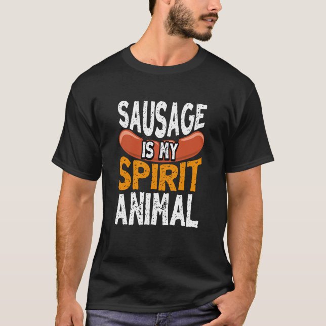 T-shirt Saucisson est My Spirit Animal Smoker Grill Barbec (Devant)