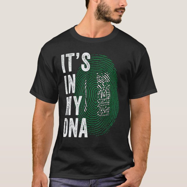 T-shirt Saudi Arabia It's In My DNA Saudi Fingerprint Saud (Devant)
