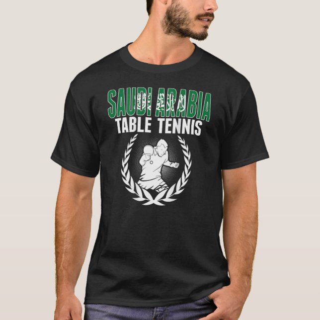 T-shirt Saudi Arabia Table Tennis  Saudi Ping Pong Support (Devant)