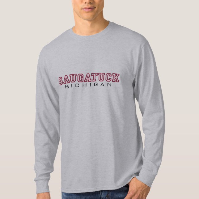 T-shirt Saugatuck MI - Lettres (Devant)