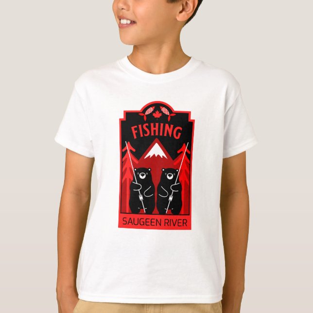 T-shirt Saugeen River Fishing Canada (Devant)