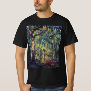T-shirt Saule pleureur par Claude Monet, Beaux-Arts Vintag