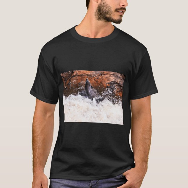 T-shirt Saumon bondissant (Devant)