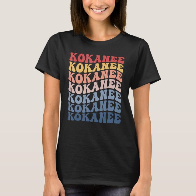 T-shirt Saumon Kokanee Groovy Rétro (Devant)