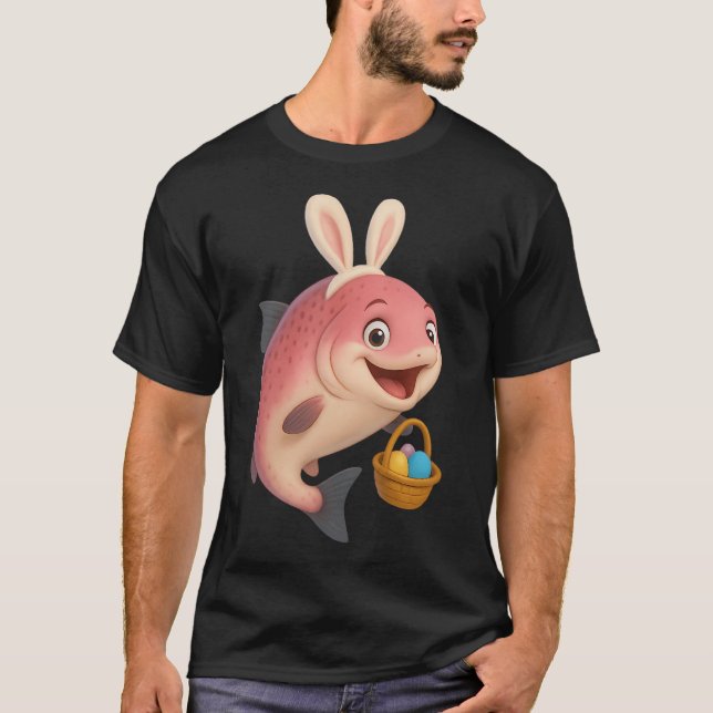 T-shirt Saumon rose de Pâques (Devant)