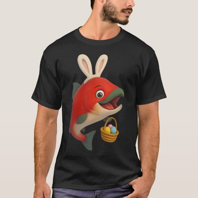 T-shirt Saumon rouge de Pâques (Devant)