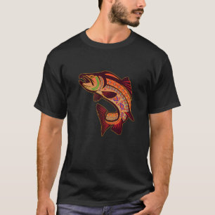 T-shirt Saumon totem indien d'Amérique du Nord-Ouest