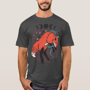 T-shirt Saupoudrer Le Renard Avec Le Serpent Et Les Pierre
