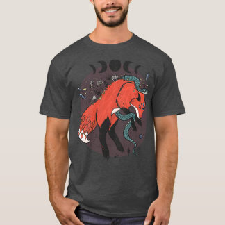 T-shirt Saupoudrer Le Renard Avec Le Serpent Et Les Pierre