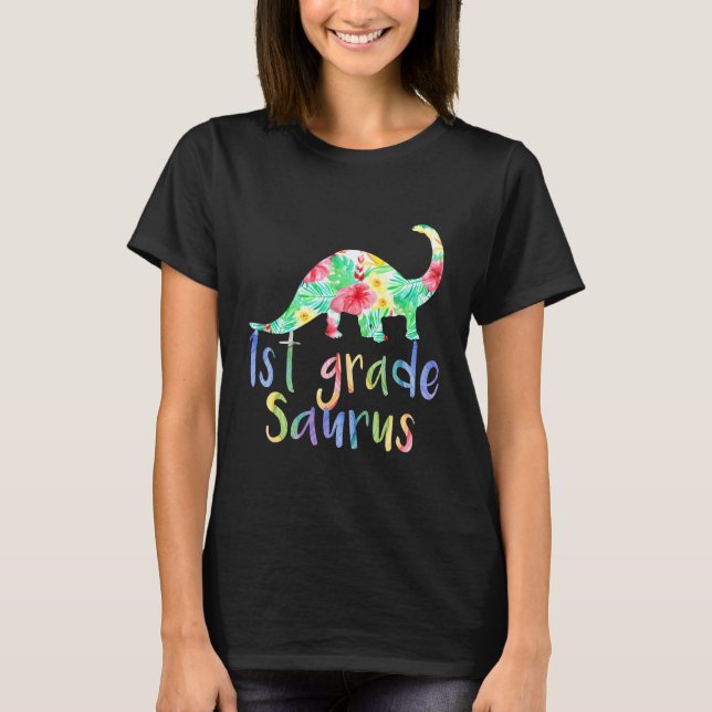T-shirt Saurus floral de 1ère année Dinosaur (Devant)