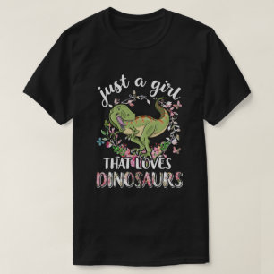 T-shirt Saurus Juste Une Fille Qui Aime Le Cadeau T-Rex De