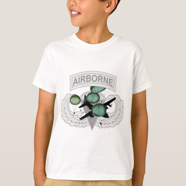 T-shirt Saut aéroporté avec des ailes (Devant)
