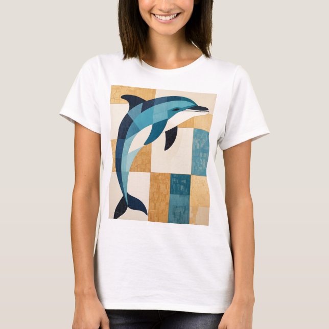 T-shirt Saut azuré géométrique (Devant)