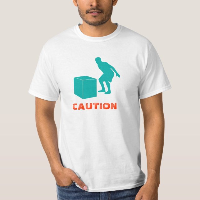 T-shirt Saut de boîte de précaution (Devant)