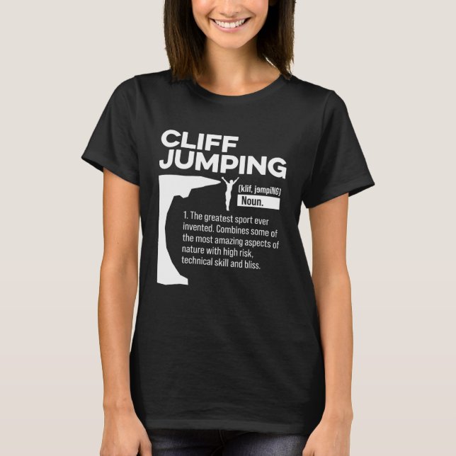 T-shirt Saut de falaise Définition du nom Tombstoning Plon (Devant)