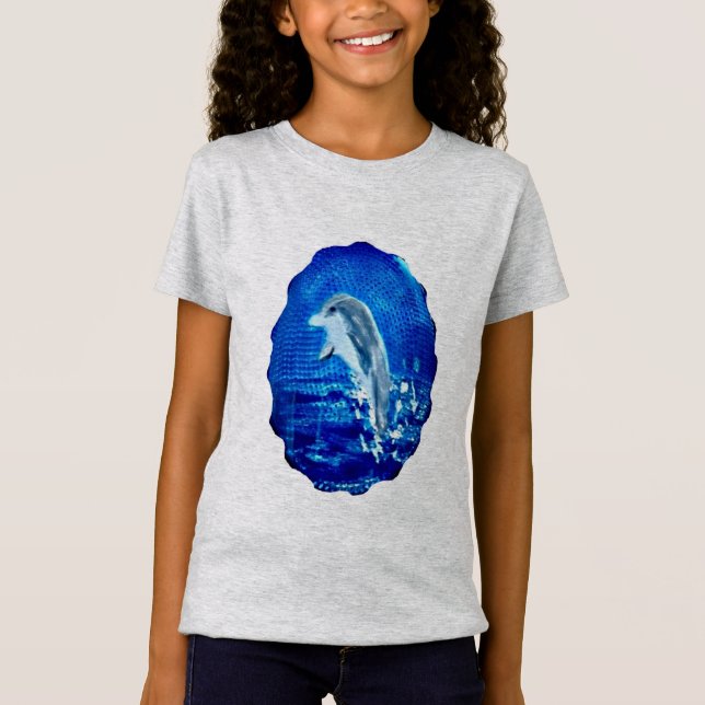 T-Shirt Saut de l'art de dauphin (Devant)