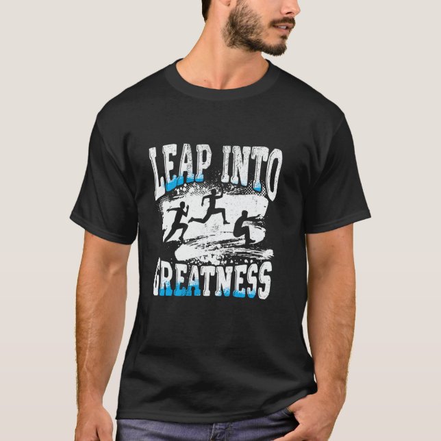 T-shirt Saut en longueur Sauter en longueur Bondir vers la (Devant)