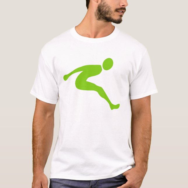 T-shirt Saut en longueur - Vert Martien (Devant)