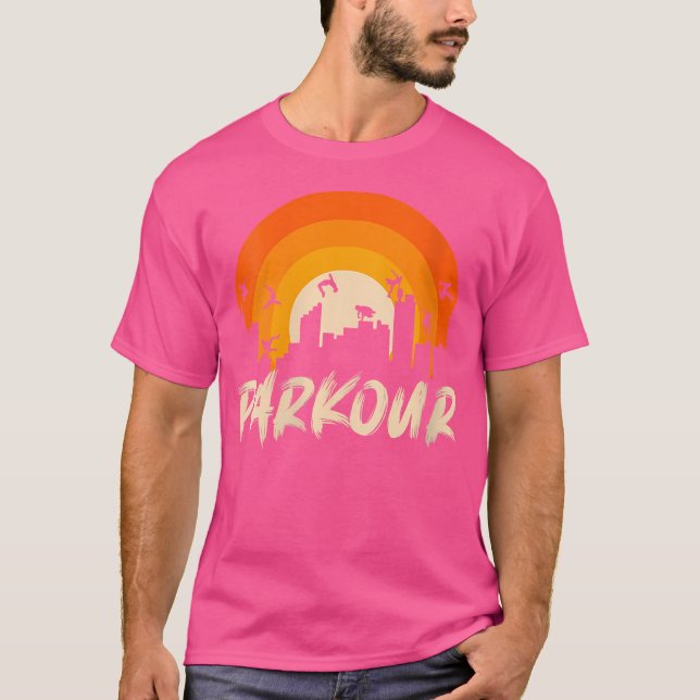 T-shirt Saut Féminin Sur Bâtiment Parkour (Devant)