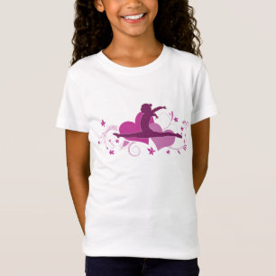 T-Shirt Saut rose de gymnastique de coeur