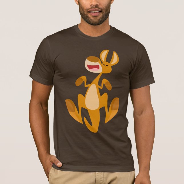 T-shirt sautant de kangourou de bande dessinée (Devant)