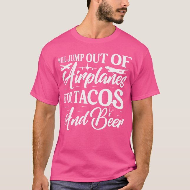 T-shirt Saute D'Avion Pour Tacos Et Bière Skyd (Devant)