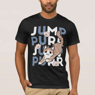 T-shirt Sauter Purr Jump : Conception de chat joueuse avec