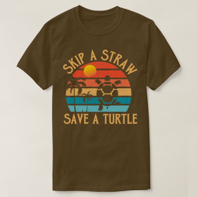 T-shirt Sauter Une Paille Sauver Une Tortue 11 (Design devant)