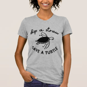 T-shirt Sauter Une Paille Sauver Une Tortue Copie Copie