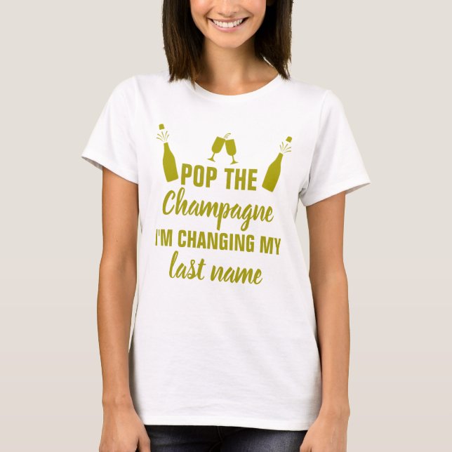 T-shirt Sautez la Champagne que je change ma jeune mariée (Devant)