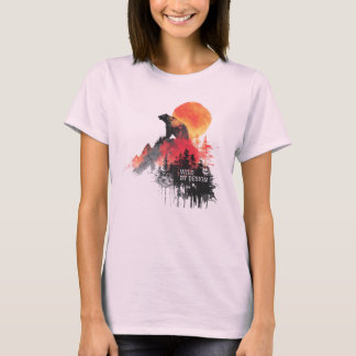 T-shirt Sauvage de conception – Ours abstrait et montagnes