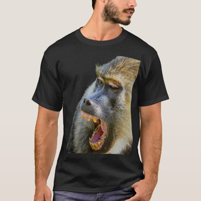 T-shirt Sauvage et Audacieux – Chemise Imprimée Babouin (Devant)