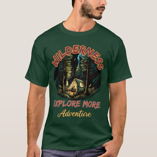 T-shirt Sauvagerie Explorer Plus d'Aventure Camping amis (Devant)