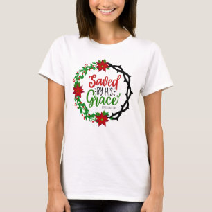 T-shirt Sauvé par Sa Grace Christmas Wreath