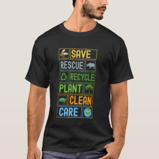 T-shirt Sauvegarder la Terre Protéger la nature Recycler l
