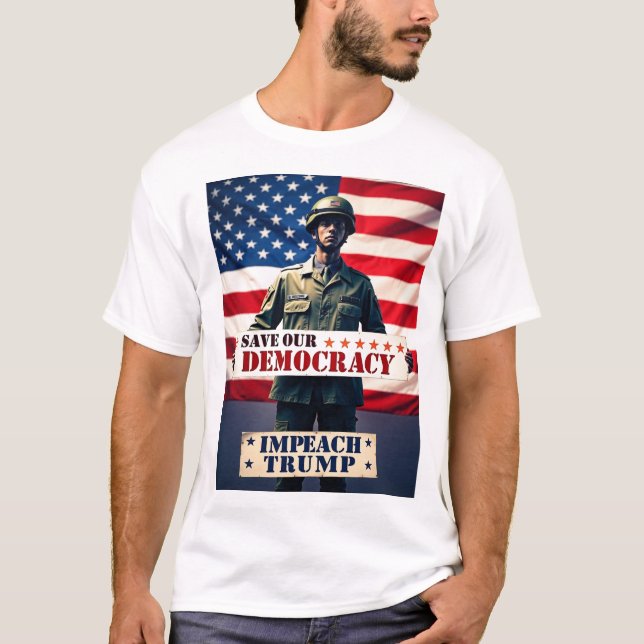 T-shirt Sauver la démocratie et empêcher Trump (Devant)