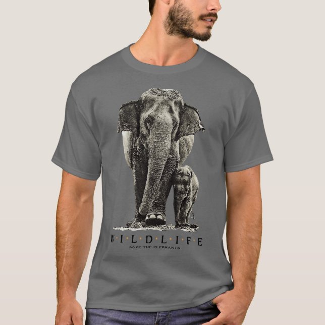 T-shirt Sauver la faune Éléphants (Devant)