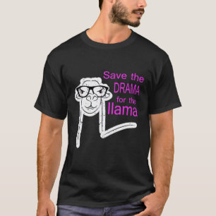 T-shirt Sauver Le Drame Pour Le Llama Visage avec Lunette
