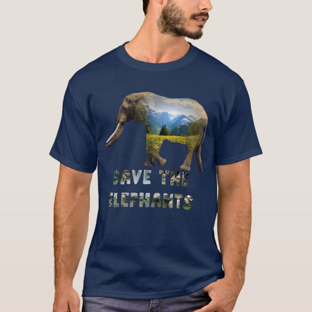 T-shirt sauver l'éléphant (Devant)