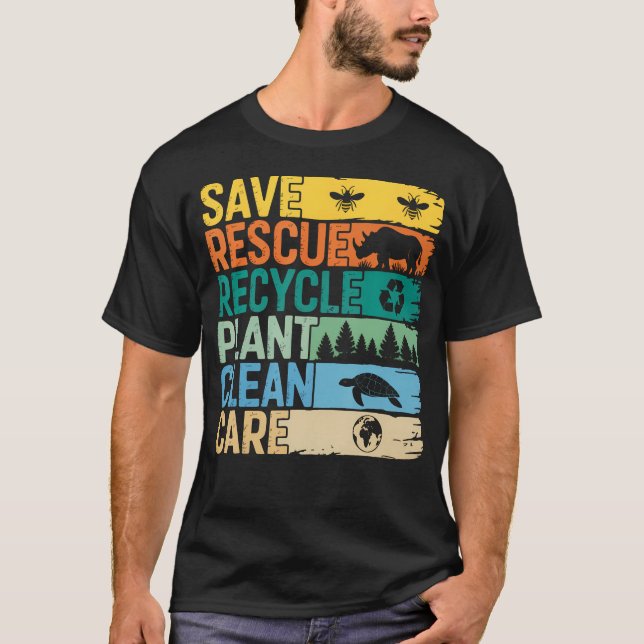 T-shirt Sauver les abeilles, secourir les animaux, recycle (Devant)