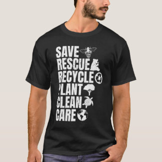 T-shirt Sauver les abeilles Secourir les animaux Recycler 