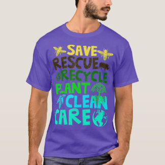 T-shirt Sauver les abeilles Secourir les animaux Recycler